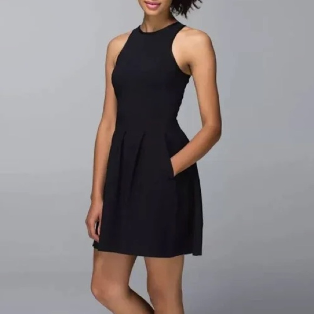 Lululemon Athletica Here to There Tank Skater Dress Black Size 4